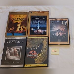 9 DVD'S SEE pricing - Apollo 13, Mummy, Jurassic Park, Indpen Day, Dune (12 Lot)